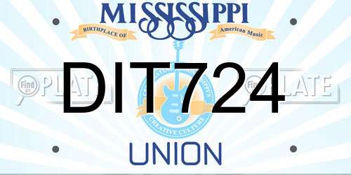DIT724 Mississippi License Plate
