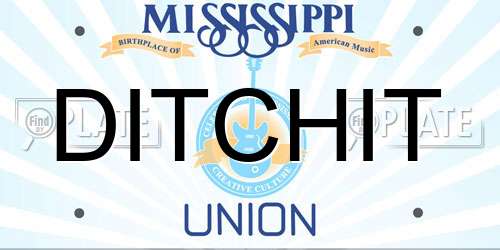 DITCHIT Mississippi License Plate