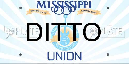 DITTO Mississippi License Plate
