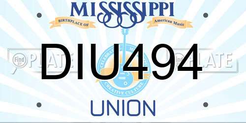 DIU494 Mississippi License Plate