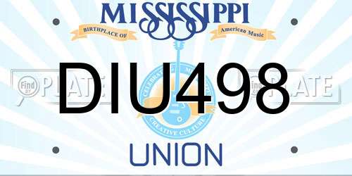 DIU498 Mississippi License Plate