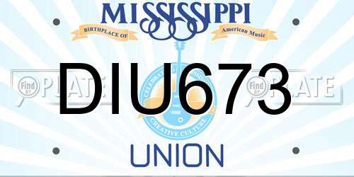 DIU673 Mississippi License Plate