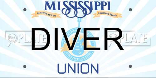 DIVER Mississippi License Plate