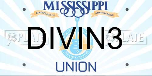 DIVIN3 Mississippi License Plate
