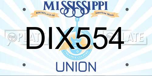 DIX554 Mississippi License Plate