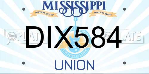 DIX584 Mississippi License Plate