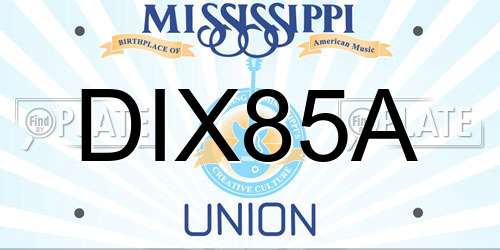 DIX85A Mississippi License Plate
