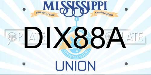 DIX88A Mississippi License Plate