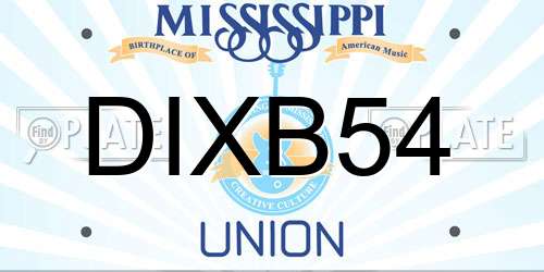 DIXB54 Mississippi License Plate
