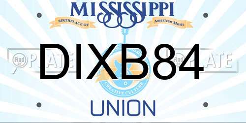 DIXB84 Mississippi License Plate