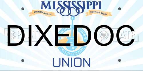 DIXEDOC Mississippi License Plate