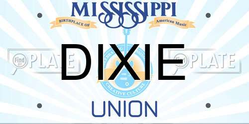 DIXIE Mississippi License Plate