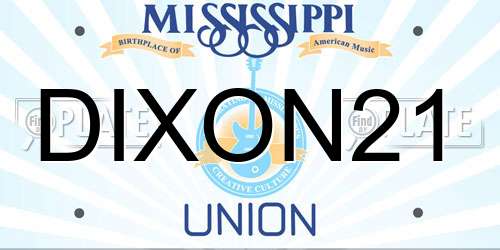 DIXON21 Mississippi License Plate