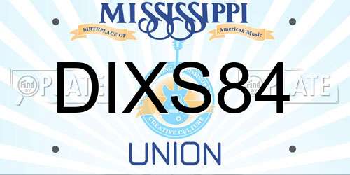 DIXS84 Mississippi License Plate