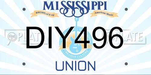 DIY496 Mississippi License Plate