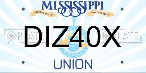 DIZ40X Mississippi License Plate