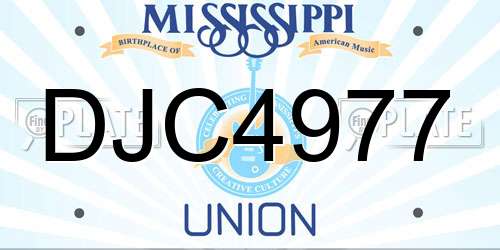 DJC4977 Mississippi License Plate