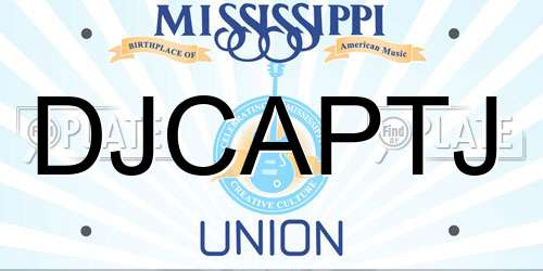 DJCAPTJ Mississippi License Plate