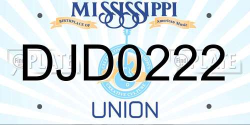 DJD0222 Mississippi License Plate