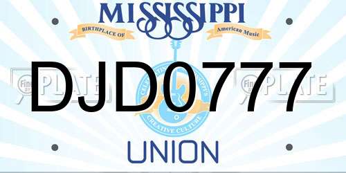 DJD0777 Mississippi License Plate