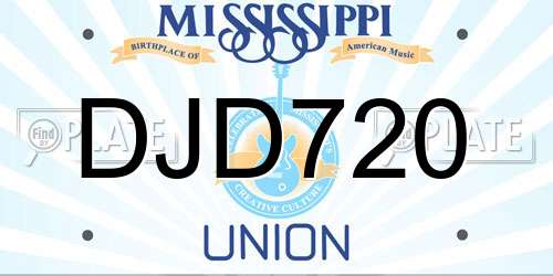 DJD720 Mississippi License Plate
