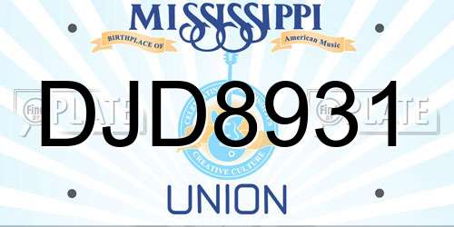 DJD8931 Mississippi License Plate