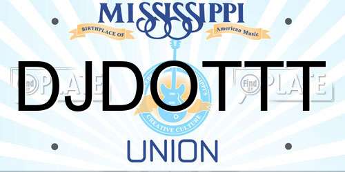 DJDOTTT Mississippi License Plate