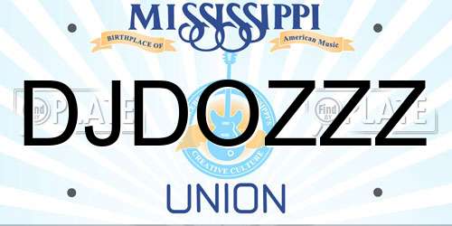 DJDOZZZ Mississippi License Plate