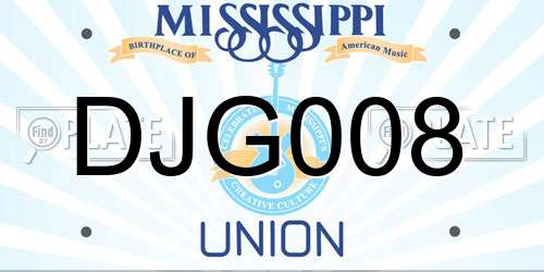 DJG008 Mississippi License Plate