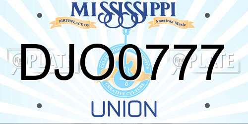 DJO0777 Mississippi License Plate