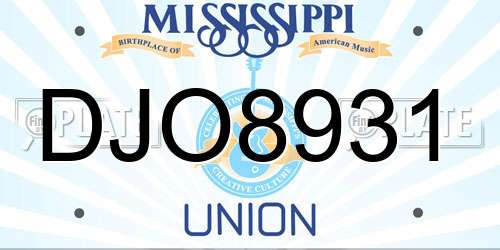 DJO8931 Mississippi License Plate