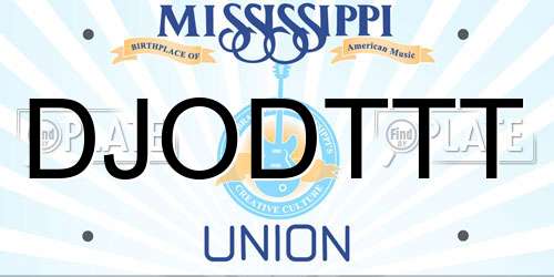 DJODTTT Mississippi License Plate