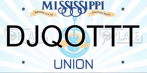 DJQOTTT Mississippi License Plate