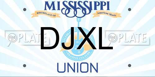 DJXL Mississippi License Plate