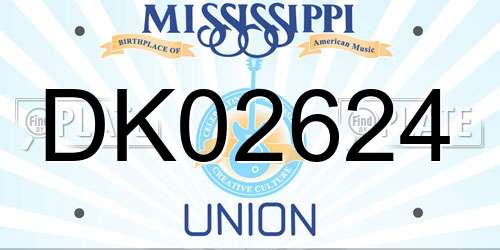 DK02624 Mississippi License Plate