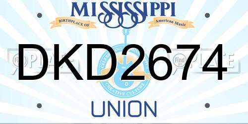 DKD2674 Mississippi License Plate