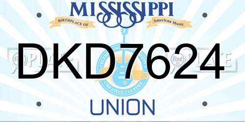 DKD7624 Mississippi License Plate