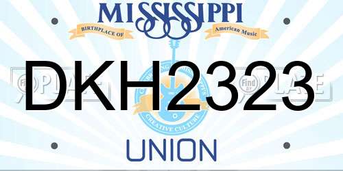 DKH2323 Mississippi License Plate