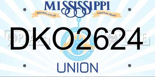 DKO2624 Mississippi License Plate