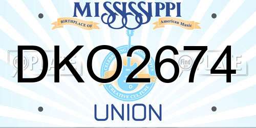 DKO2674 Mississippi License Plate
