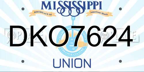 DKO7624 Mississippi License Plate