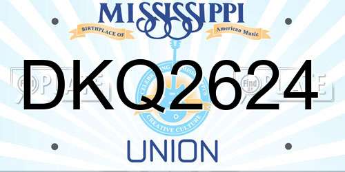 DKQ2624 Mississippi License Plate
