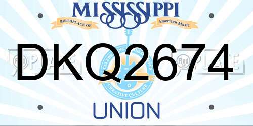 DKQ2674 Mississippi License Plate