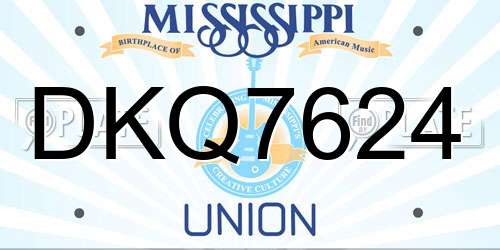 DKQ7624 Mississippi License Plate