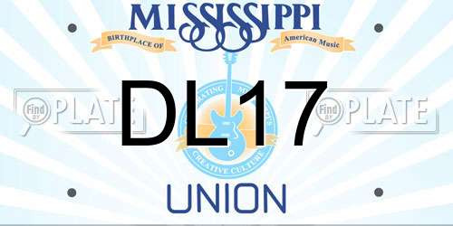 DL17 Mississippi License Plate
