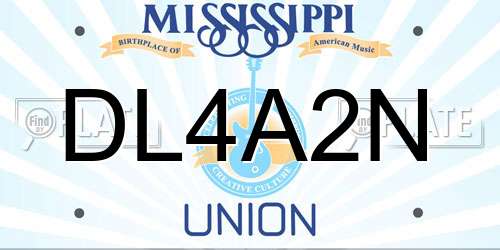 DL4A2N Mississippi License Plate