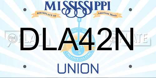 DLA42N Mississippi License Plate