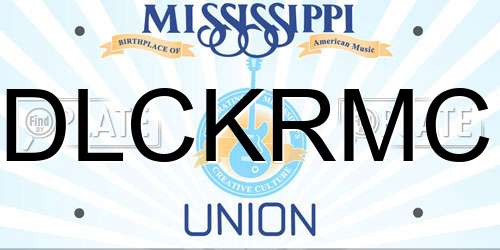 DLCKRMC Mississippi License Plate