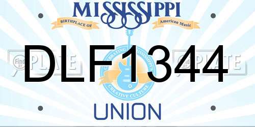 DLF1344 Mississippi License Plate