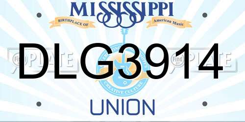 DLG3914 Mississippi License Plate